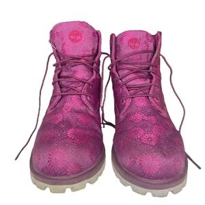 Timberland Magenta Floral Print Boot Women